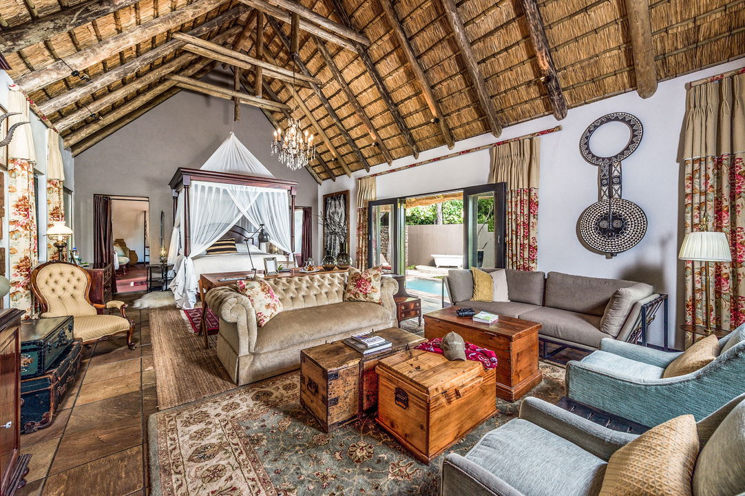 interior view of room by ivory presidential suite at sabi sabi selati camp