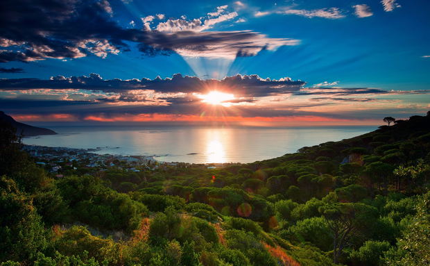 sunset over camps bay cape town south Africa sunset over camps bay cape town south Africa