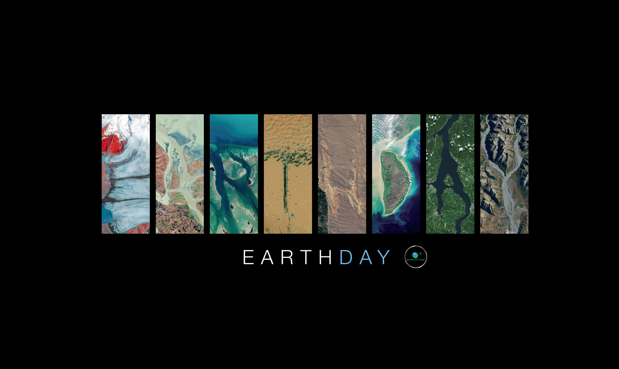 Nasa images of rivers on black canvas with secrets VIP logo