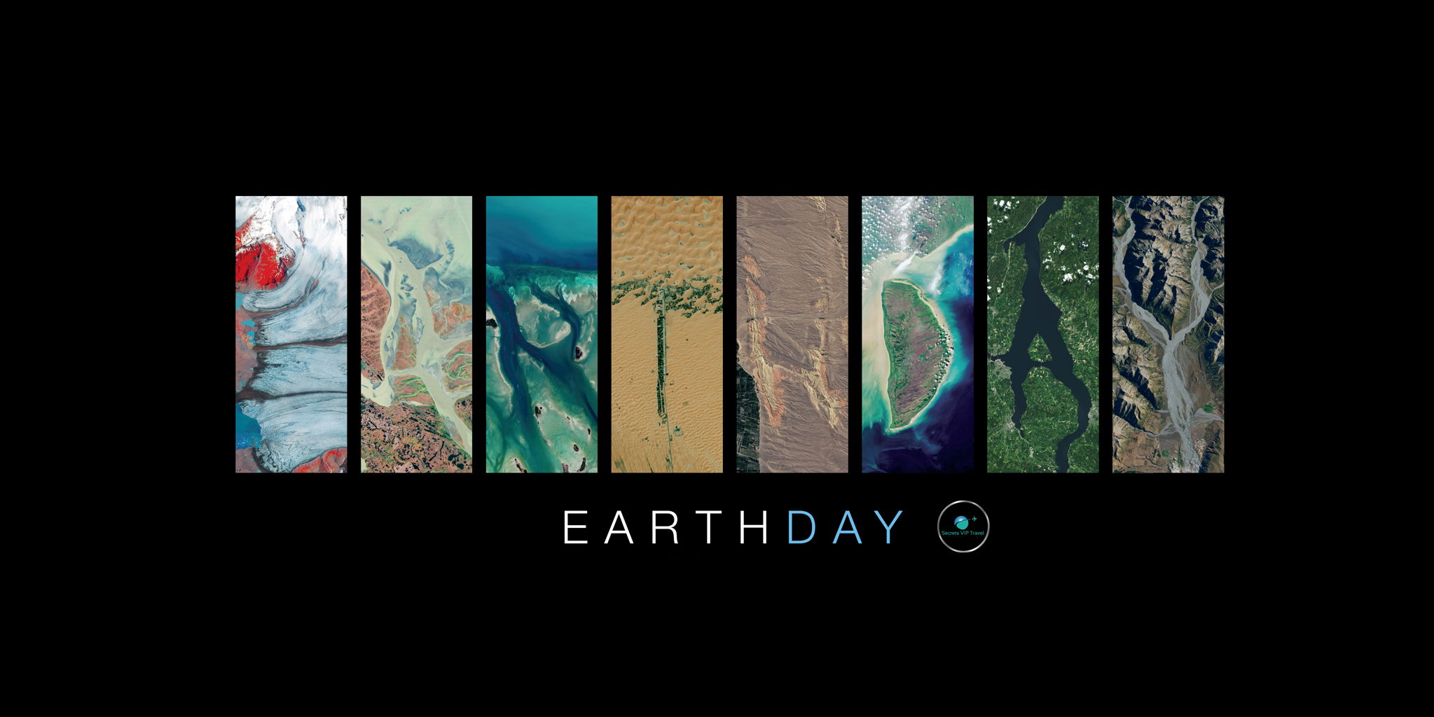 Nasa images of rivers on black canvas with secrets VIP logo
