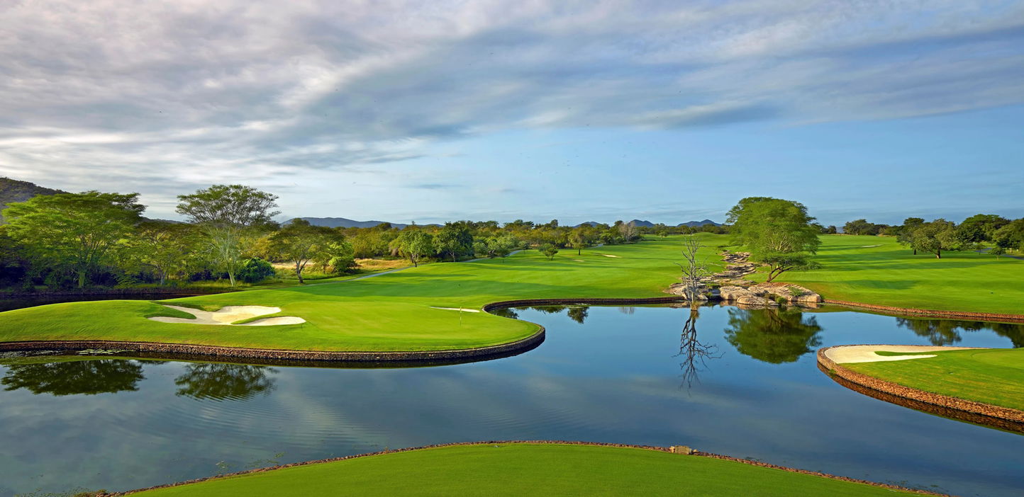 view of greens and fairway at leopard creek golf course Kruger national park