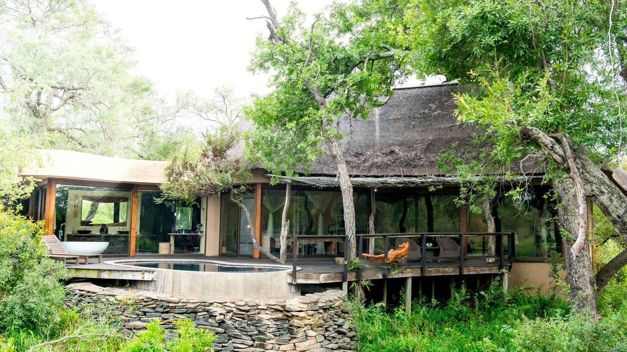 exterior view of the bush suite at singita boulders lodge