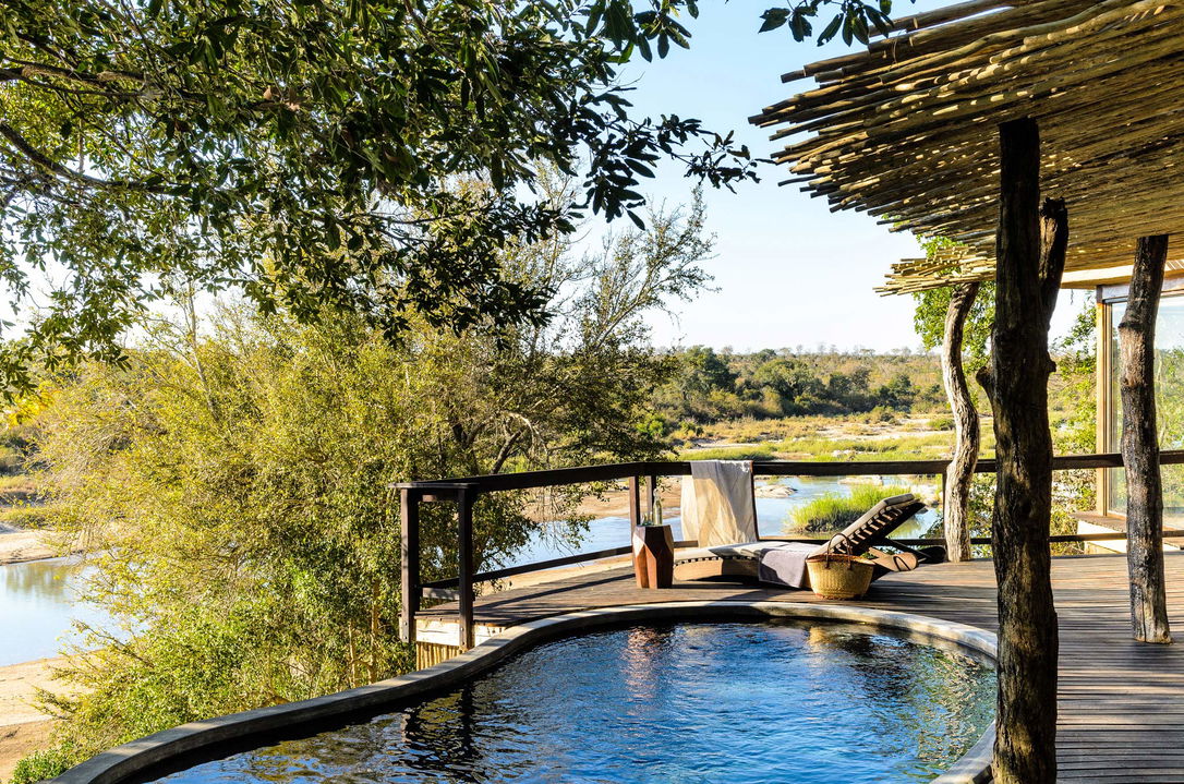 plunge pool view by suite at singita boulders lodge