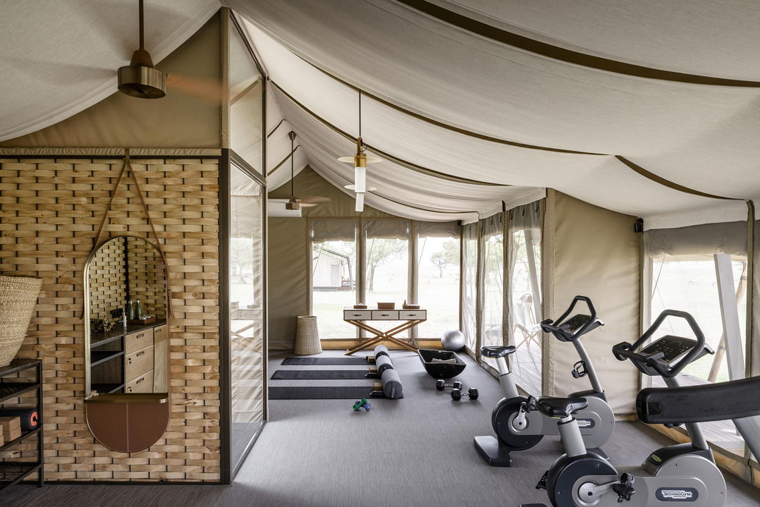 gym facilities at Singita Sabora Tented Camp Serengeti 