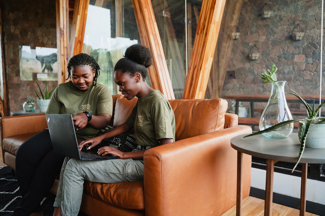 staff training on deck of Singita Sabora Tented Camp Serengeti 