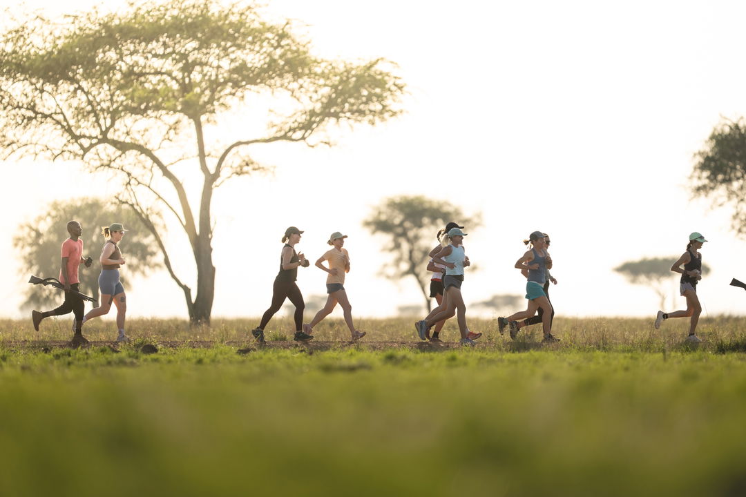 guests on a morning run at Singita Sabora Tented Camp Serengeti 