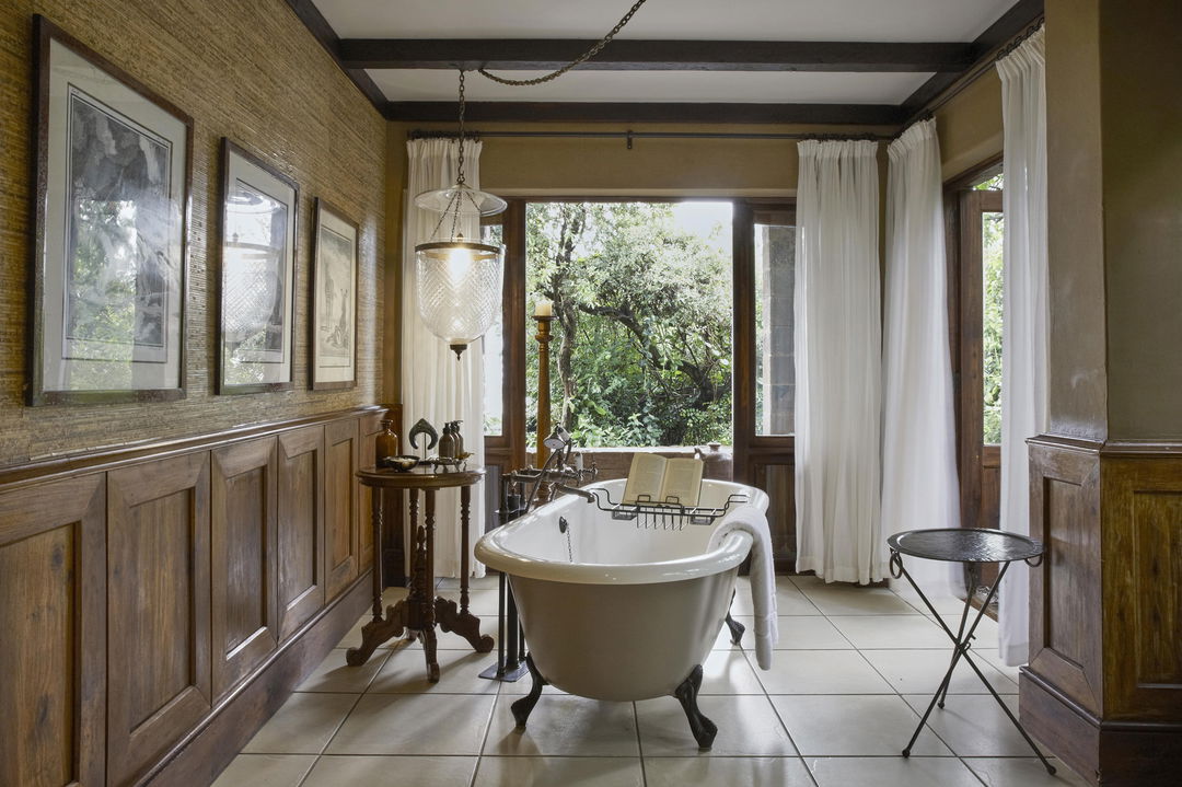 view os the bathroom in a suite of Singita Sasakwa lodge in Serengeti