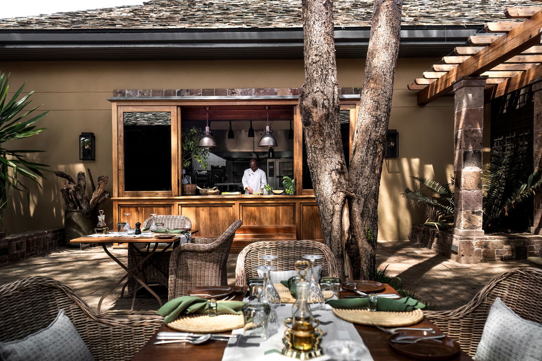 food serving area from the kitchen of Singita Sasakwa lodge in Serengeti