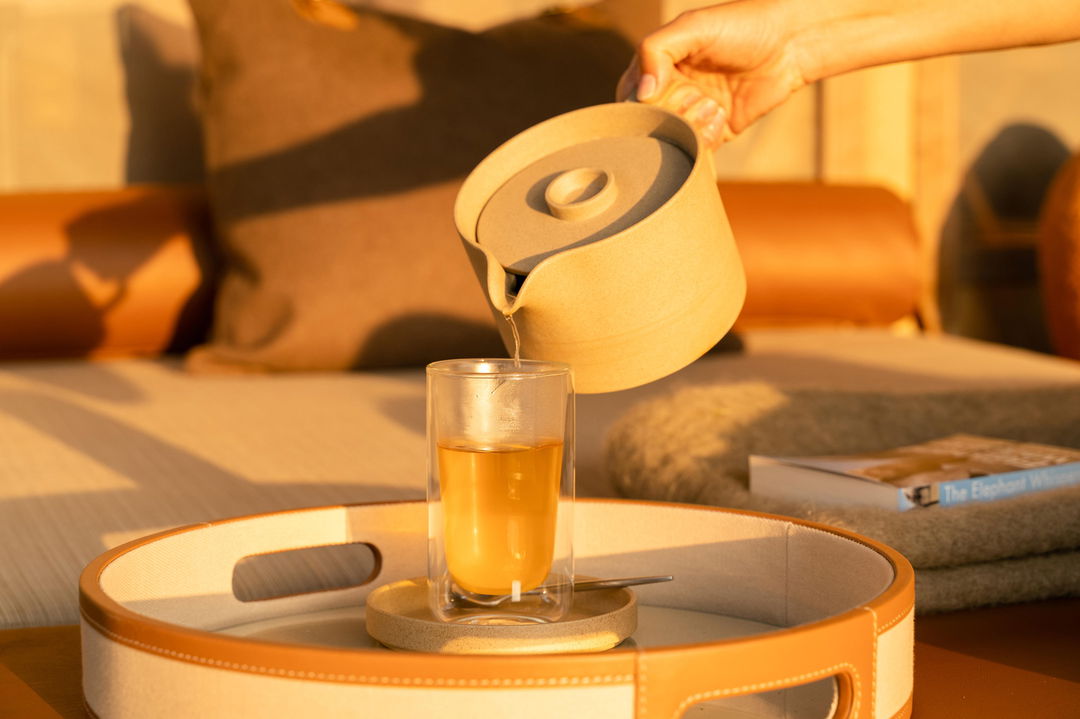 tea being served at Singita Sasakwa lodge in Serengeti