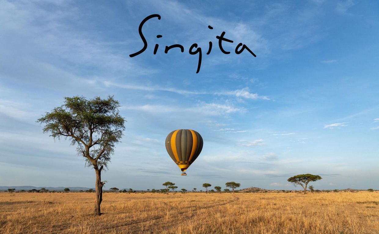 hot air balloon over the plains of the Serengeti hot air balloon over the plains of the Serengeti