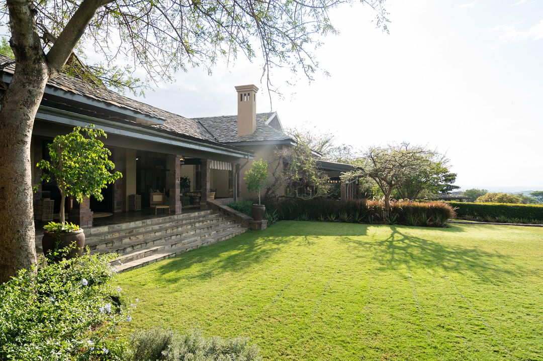 outside view of the lodge at Singita Sasakwa lodge in Serengeti