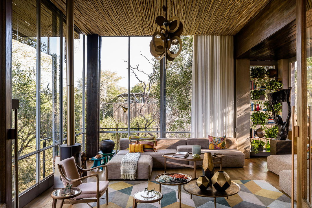 main lounge of lodge at singita sweni
