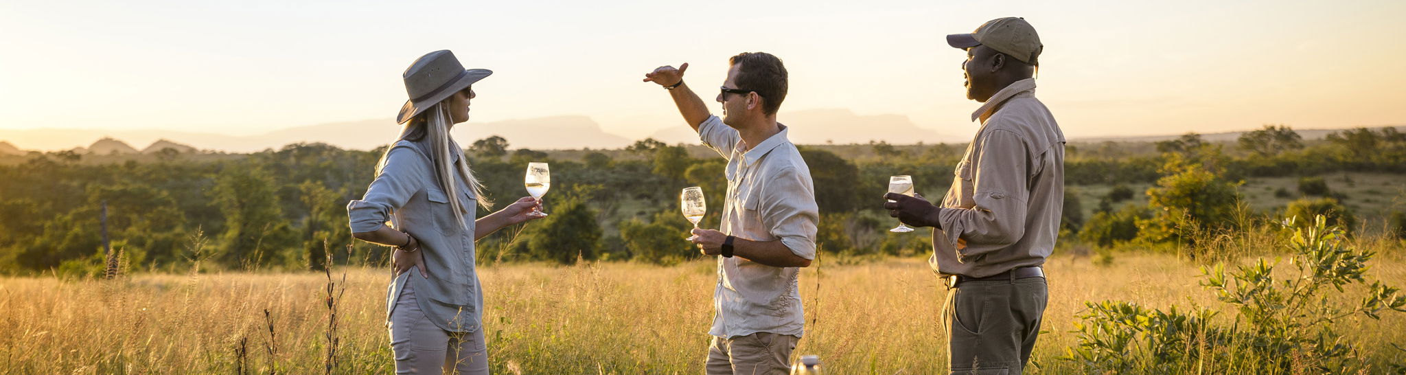 sunset drinks in the bush with guide at Singita sabi sands