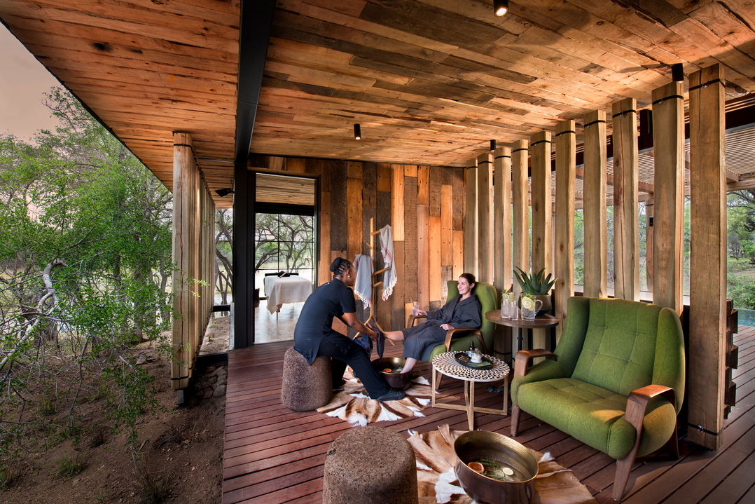 spa treatment on deck  at &Beyond Tengile River Lodge Sabi Sands