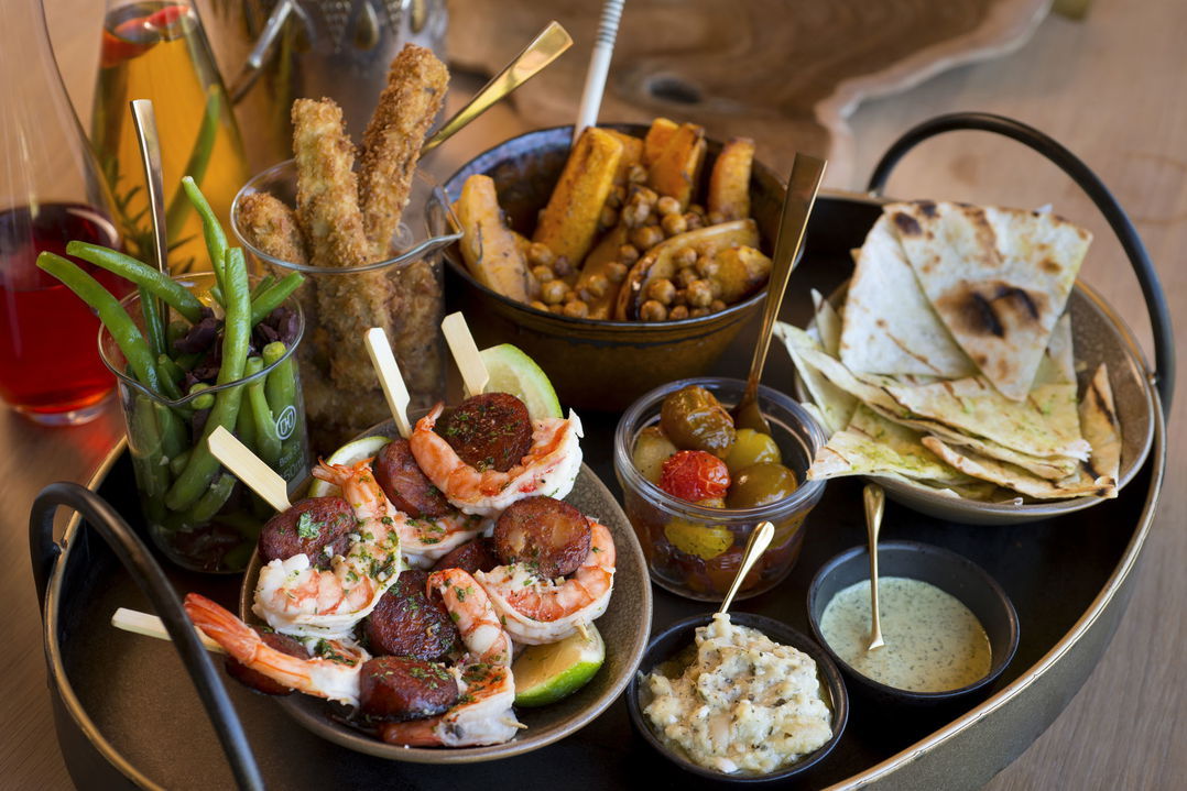 gourmet snacks on table for fine dining at &Beyond Tengile River Lodge Sabi Sands