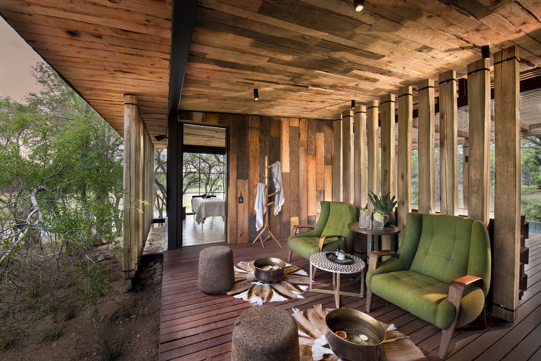 guest area with a view at andBeyond Tengile river lodge