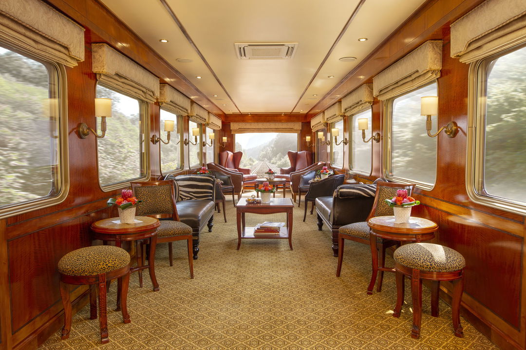 dining cart tables and chairs on the Blue Train South Africa