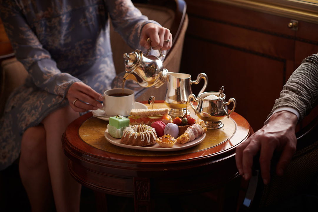 coffee and cakes being served on Blue Train South Africa