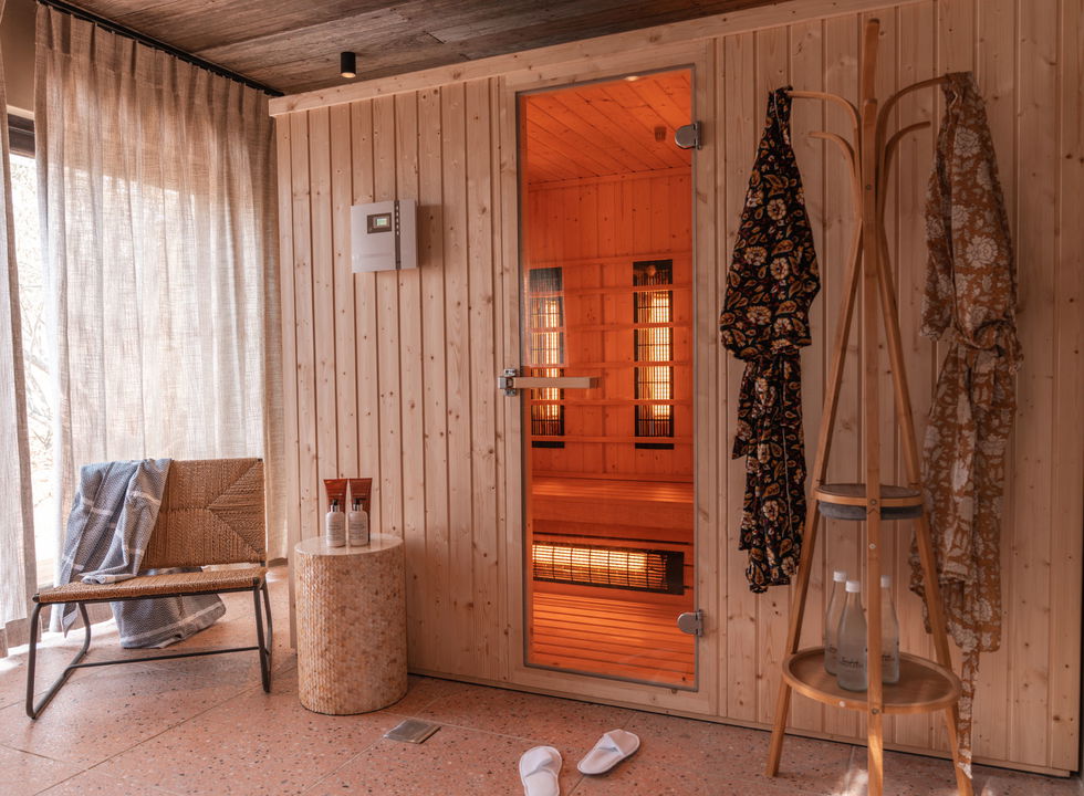 sauna room view of the Thornybush wellness centre