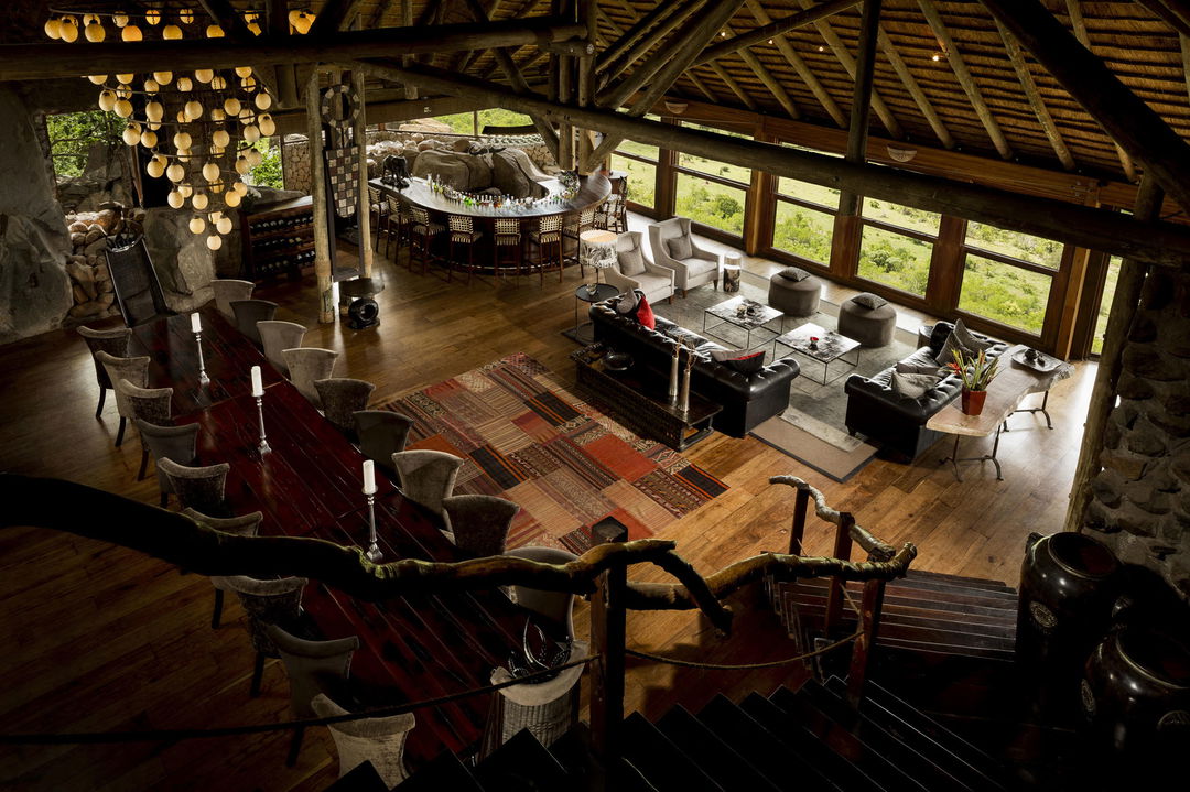 ulusaba rock lodge lounge and dining area of main lodge