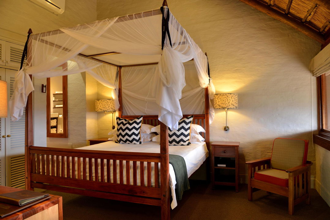 bedroom view inside Victoria falls safari lodge