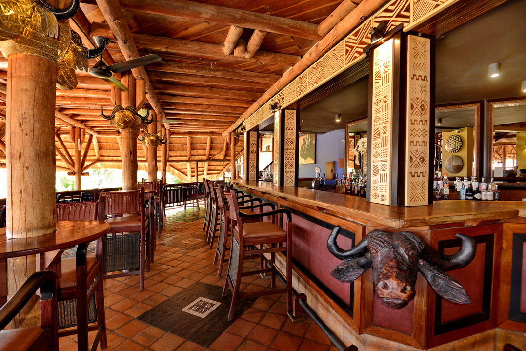 view of the buffalo bar at Victoria falls safari lodge