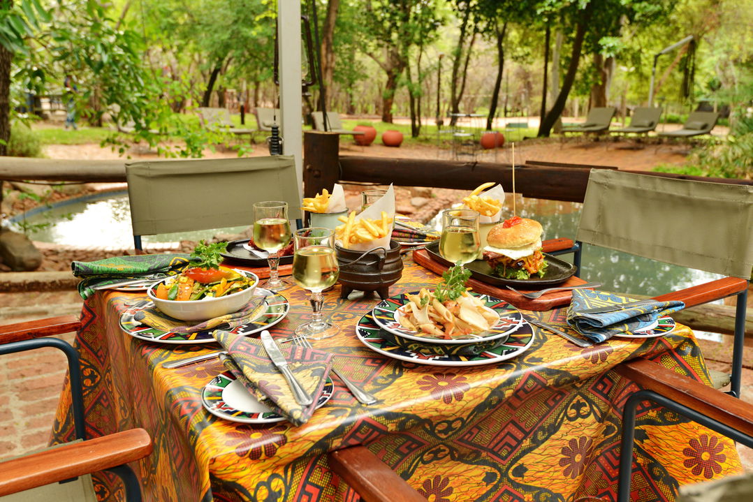 food serving on table at Victoria falls safari lodge Zimbabwe