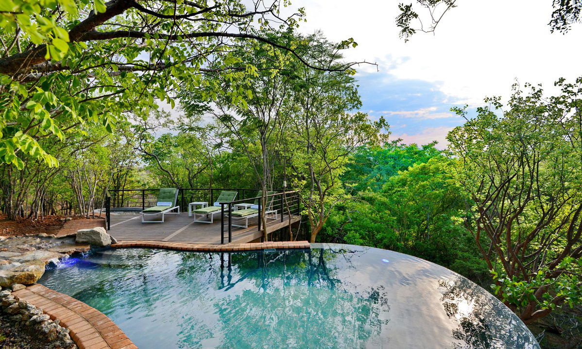 view from spa pool deck at Victoria falls safari lodge Zimbabwe