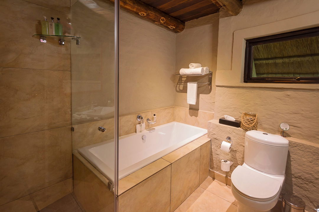 inside the Victoria falls safari suite bathroom