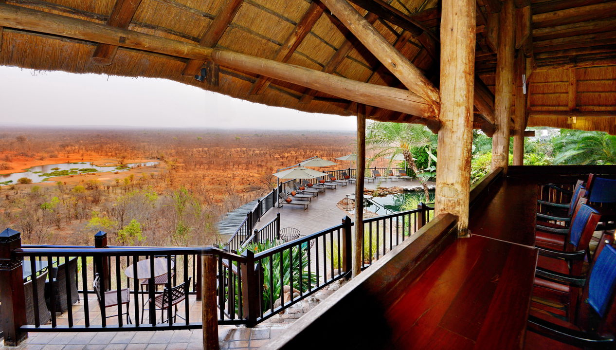 deck viewing the valley below at Victoria falls safari lodge Zimbabwe