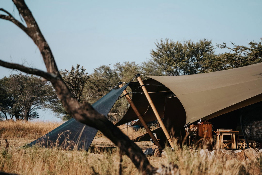 outside view of a tented suite by Wilderness Usawa tented camp Serengeti