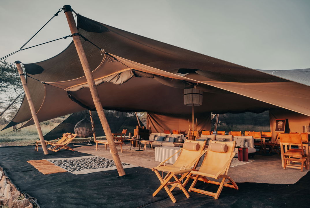 lounge view of Wilderness Usawa tented camp Serengeti