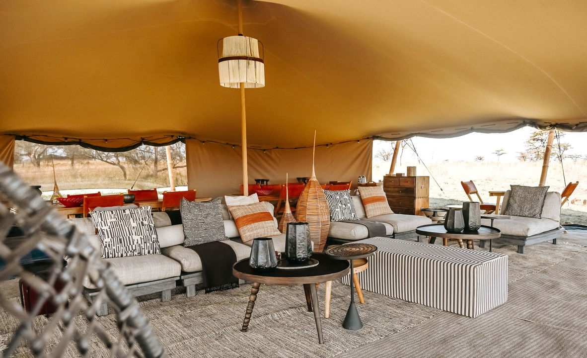lounge facility of the main tent at Wilderness Usawa tented camp Serengeti