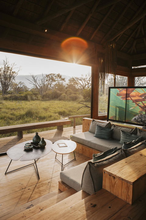inside view of suite at Vumbura plains Wilderness