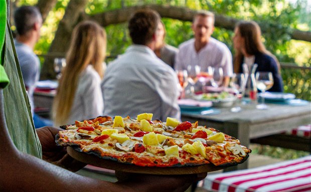 Pizza and Wine on the deck