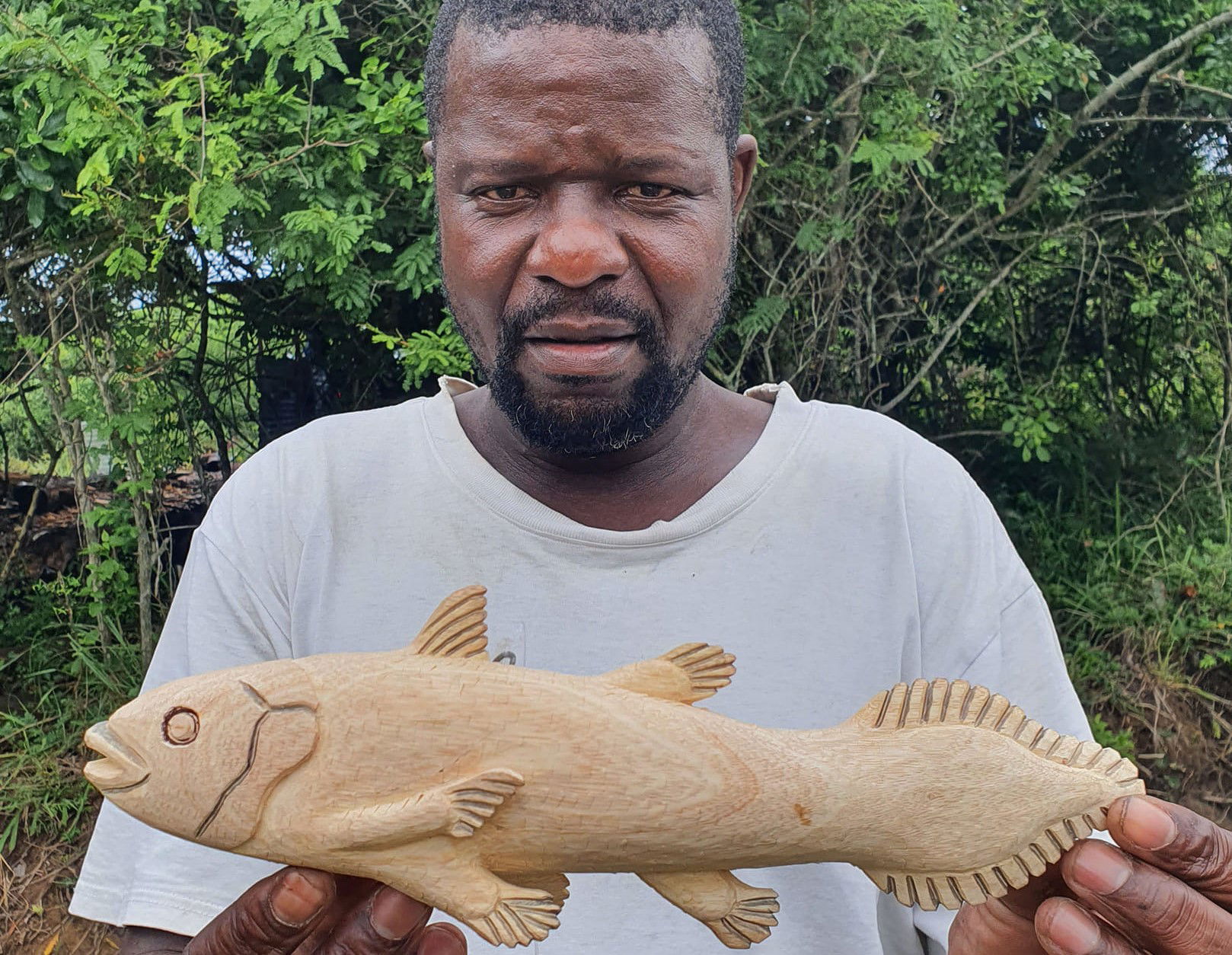Coelacanth sculpture by Linda Ncube, from Tracey Bruton's Facebook page