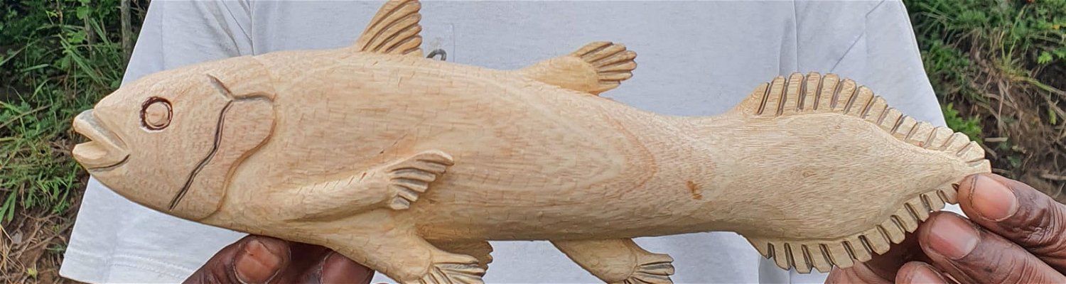 Coelacanth sculpture by Linda Ncube, from Tracey Bruton's Facebook page