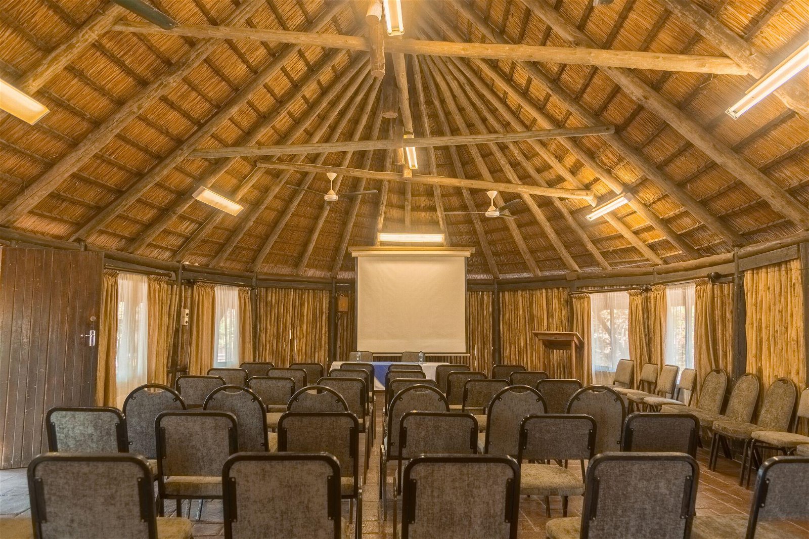 The rustic conference venue