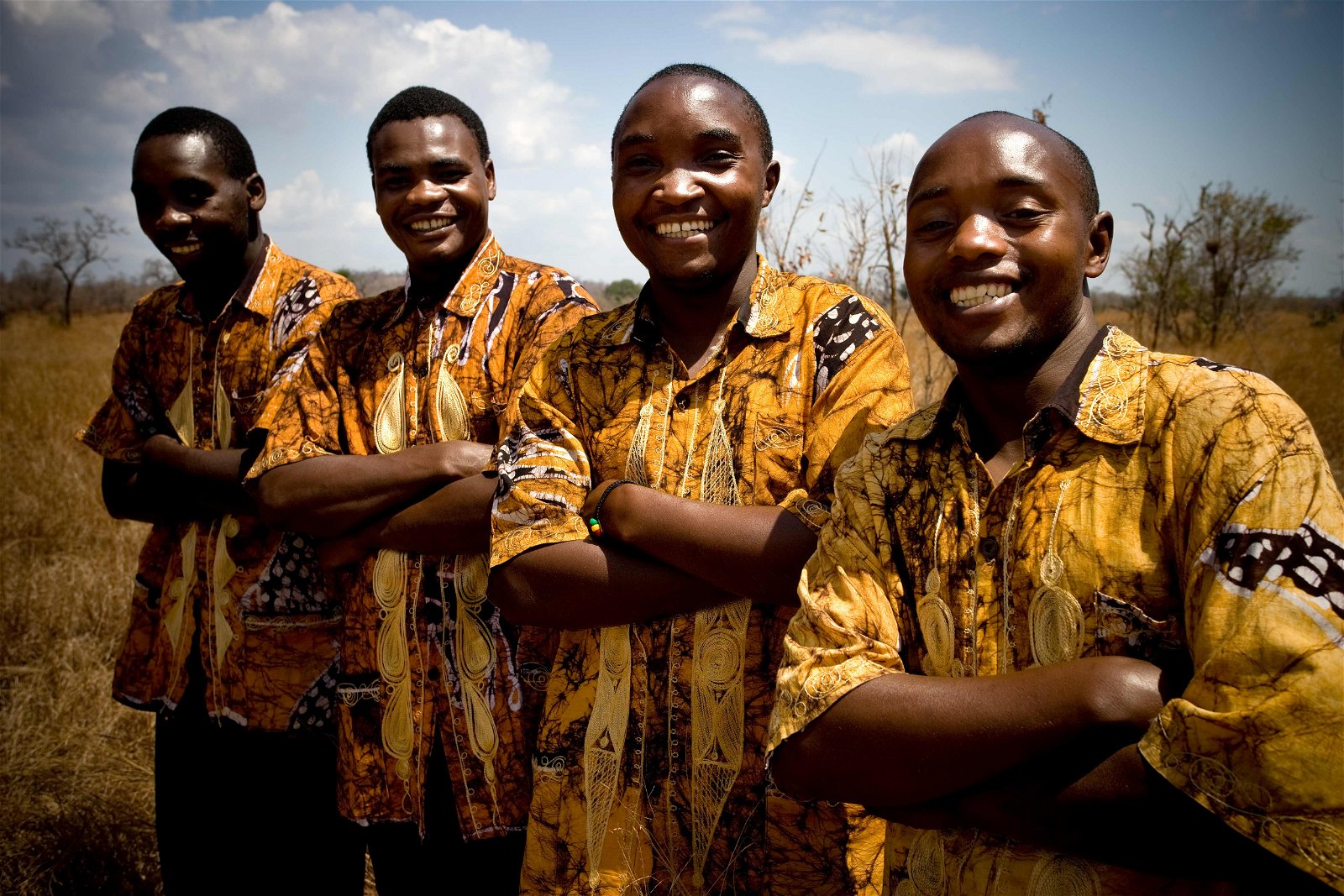 Happy staff members at Stanley's kopje, Mikumi National Park