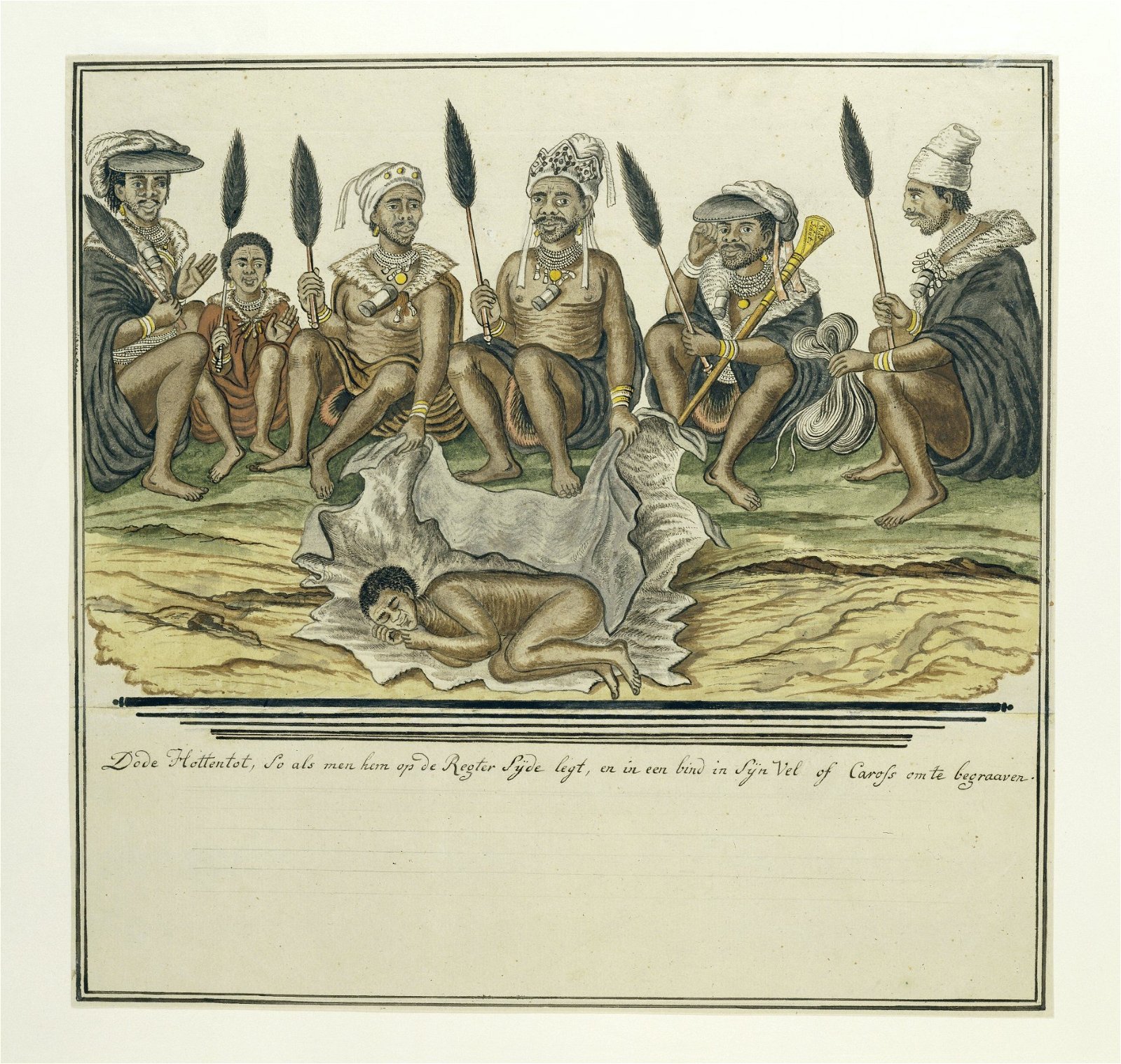 Khoi-khoi burial Robert Jacob Gordon 1777 - 1786, Rijksmuseum