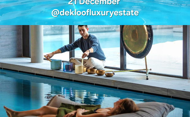 Floating pool wellness gong sound experience De kloof heritage estate cape town south africa wellness spa yoga healing  retreats hotel accommodation swellendam