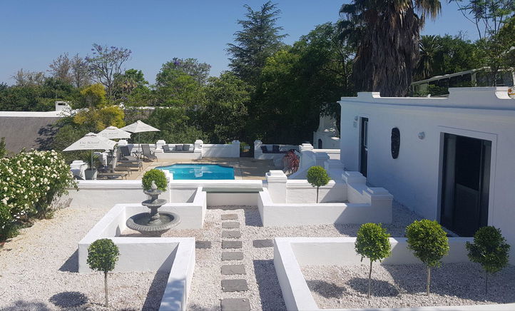 pool and spa area at 5 star De Kloof Luxury Estate boutique hotel and spa Swellendam Western Cape South Africa