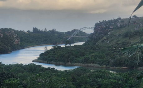 river and bridge view from Cabana 5 at Umtamvuna View Cabanas