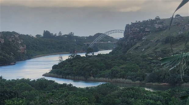 river and bridge view from Cabana 5 at Umtamvuna View Cabanas
