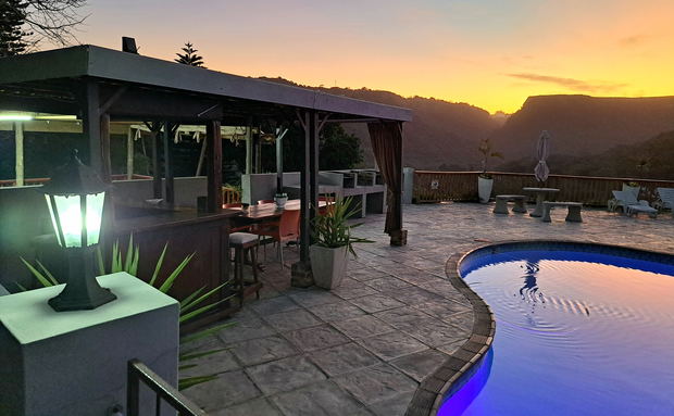 Sunset views from the swimming pool and Sunset views from the swimming pool and