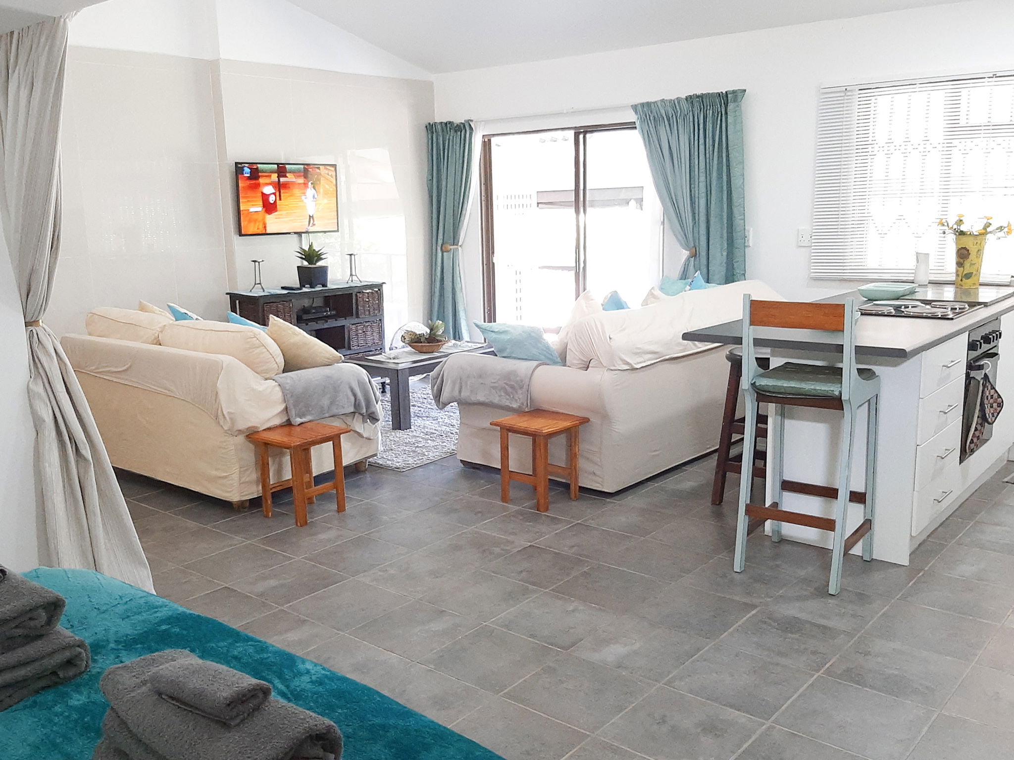 All Cabanas are open plan with comfortable lounge area equipped with DSTV basic package