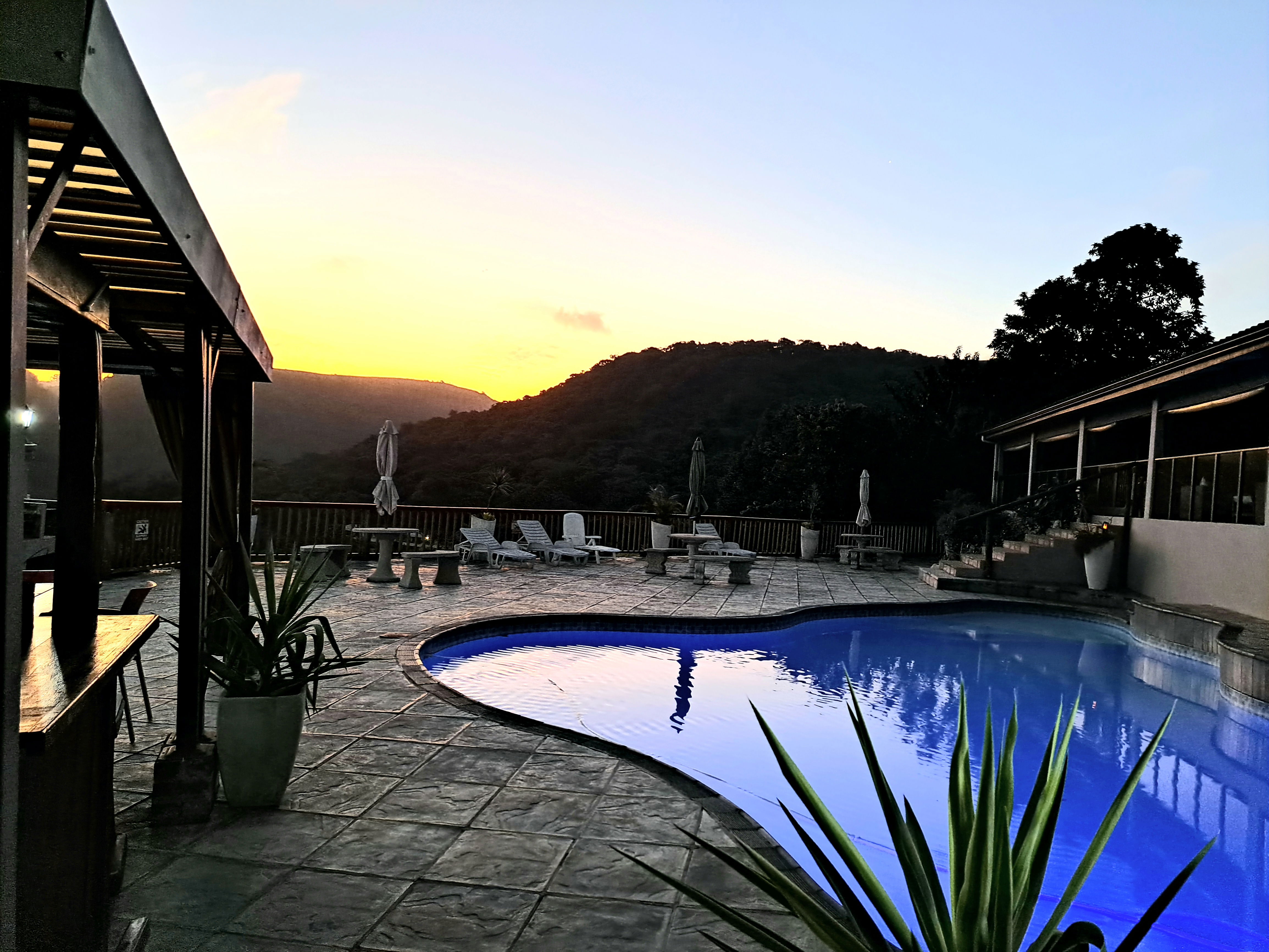 Sunset views from the swimming pool area