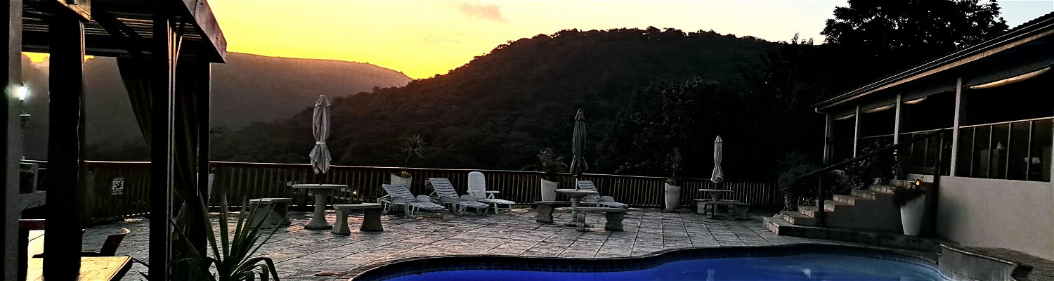 Sunset views from the swimming pool area
