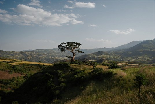 Beautiful mountain landscape on a tour to Ethiopia