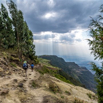 Hiking through the mountains of Ethiopia